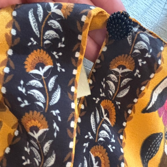 NEW FARM RIO tropical tapestry kaftan dress in yellow New with tags - Picture 10 of 10